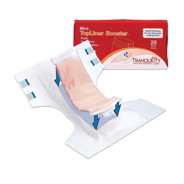 Tranquility TopLiner Mini Unisex Booster Pad Mini 2-3/4 X 10-1/2 Inch, PK 25 2072